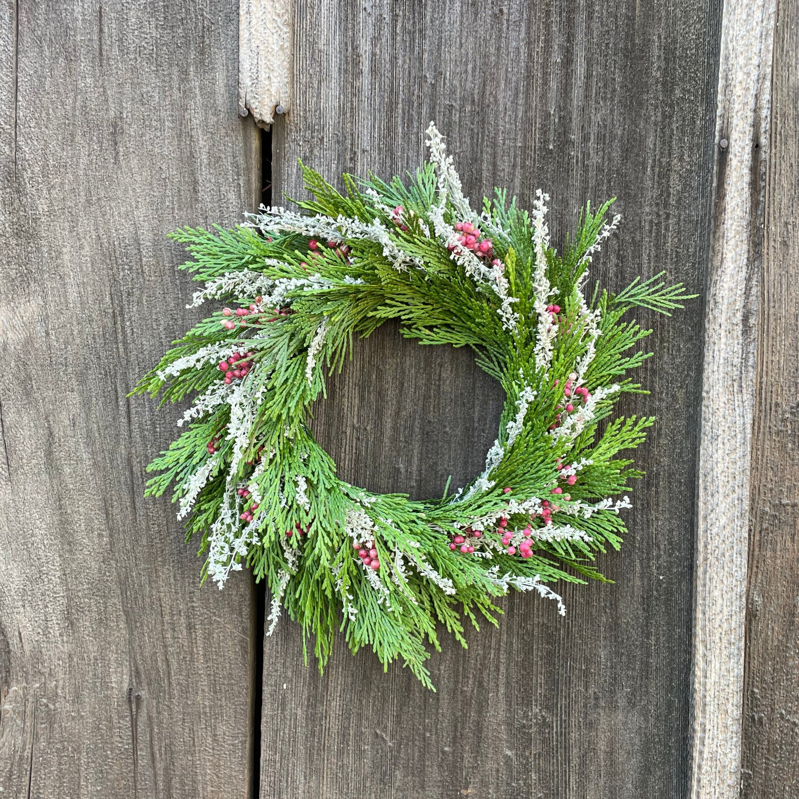 Small Cedar and Pepper Berry Wreath