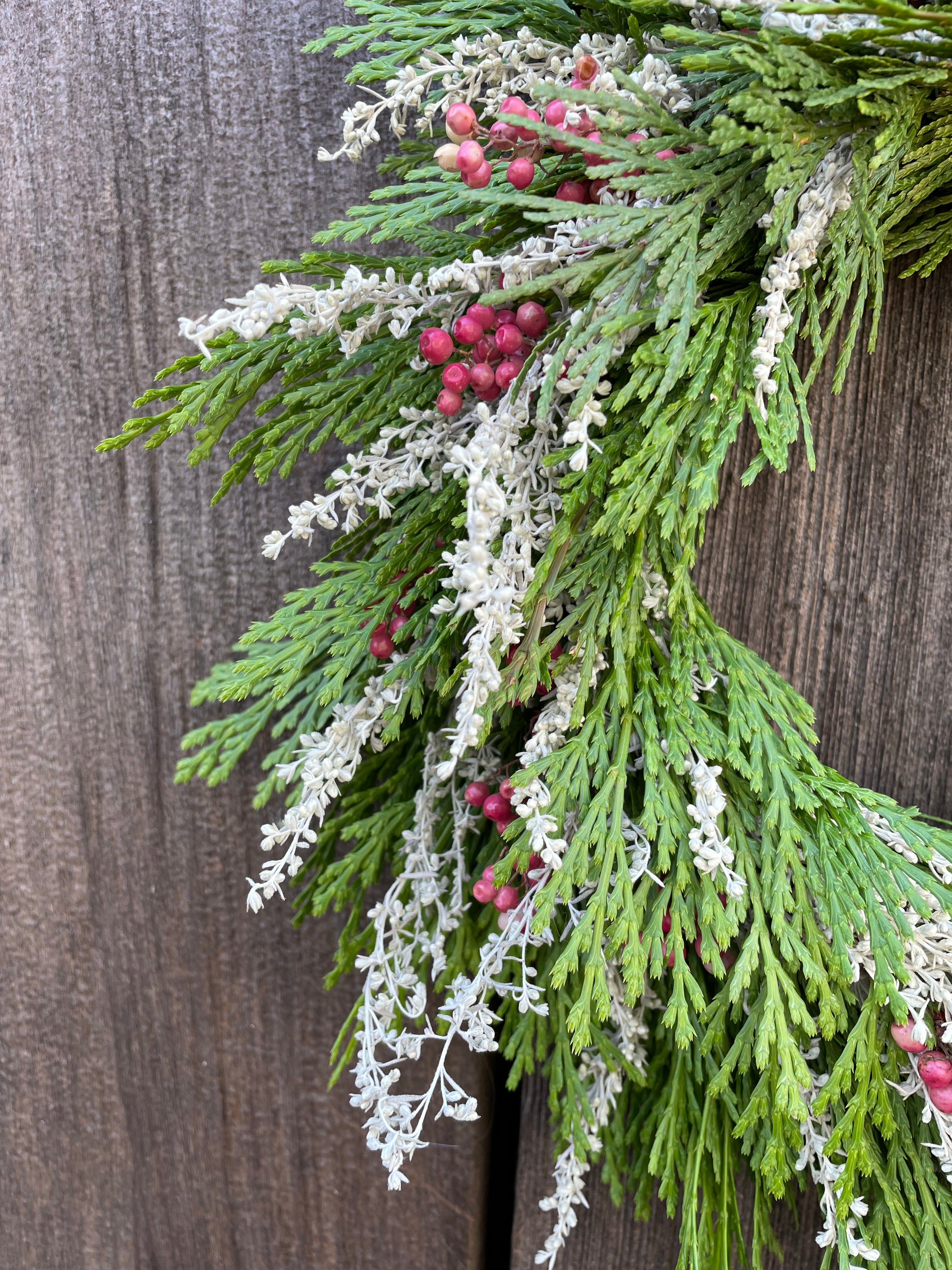 Small Cedar and Pepper Berry Wreath