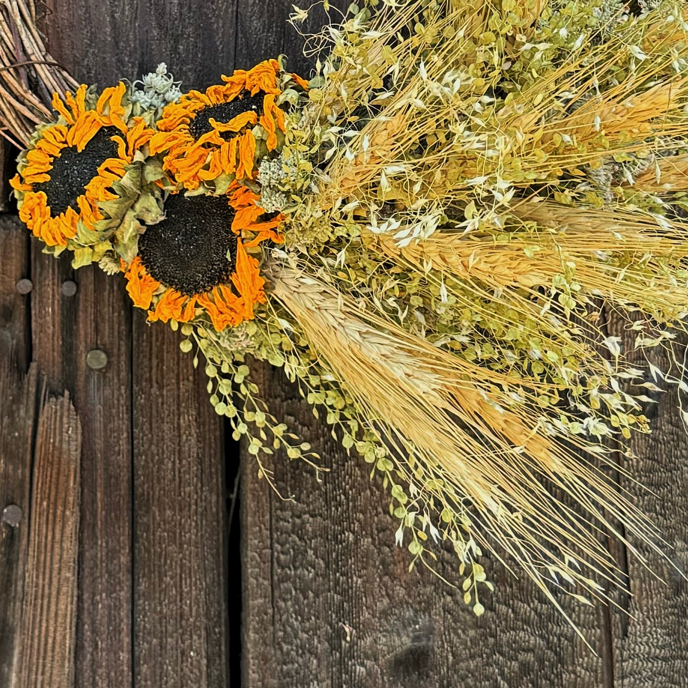 Sunflower and Wheat Wreath